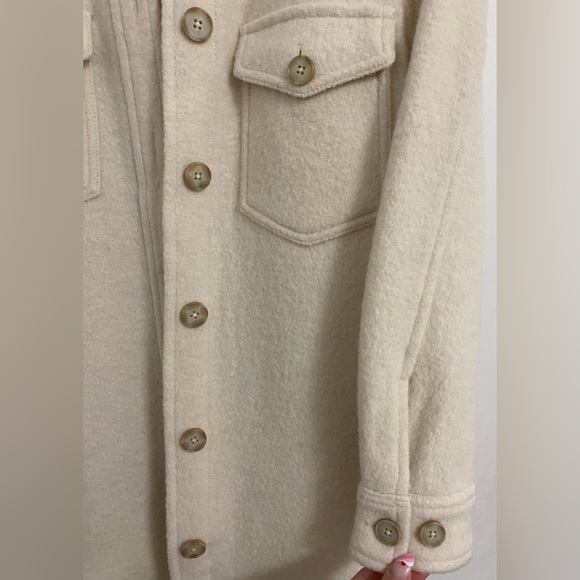 SOLD NWOT ARITZIA THE GANNA SHIRT JACKET- SIZE XXS IN HEATHER LIGHT OATMEAL - Picture 4 of 6